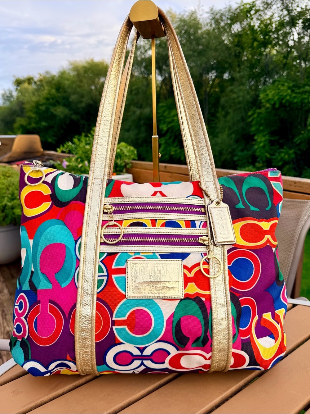 Coach Poppy Pop Signature C Glam Tote - Picture 2 of 8